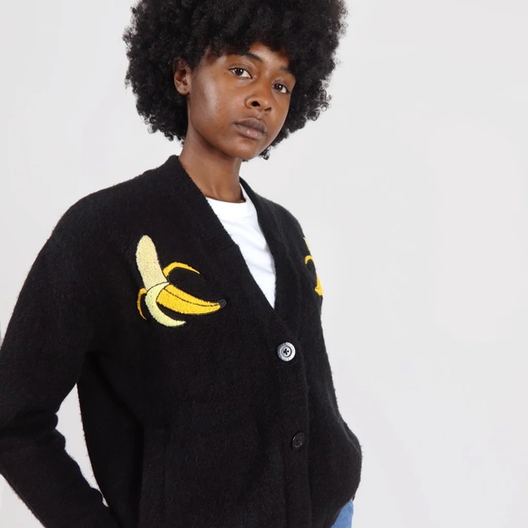 Lazy Oaf Peeling Fine Cardigan Banana Sweater S - Picture 4 of 6